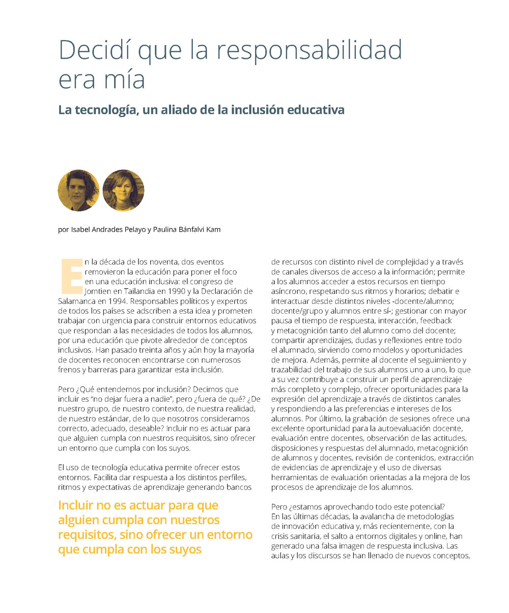 Revista Diàlegs Isabel Andrades y Paulina Bánfalvi