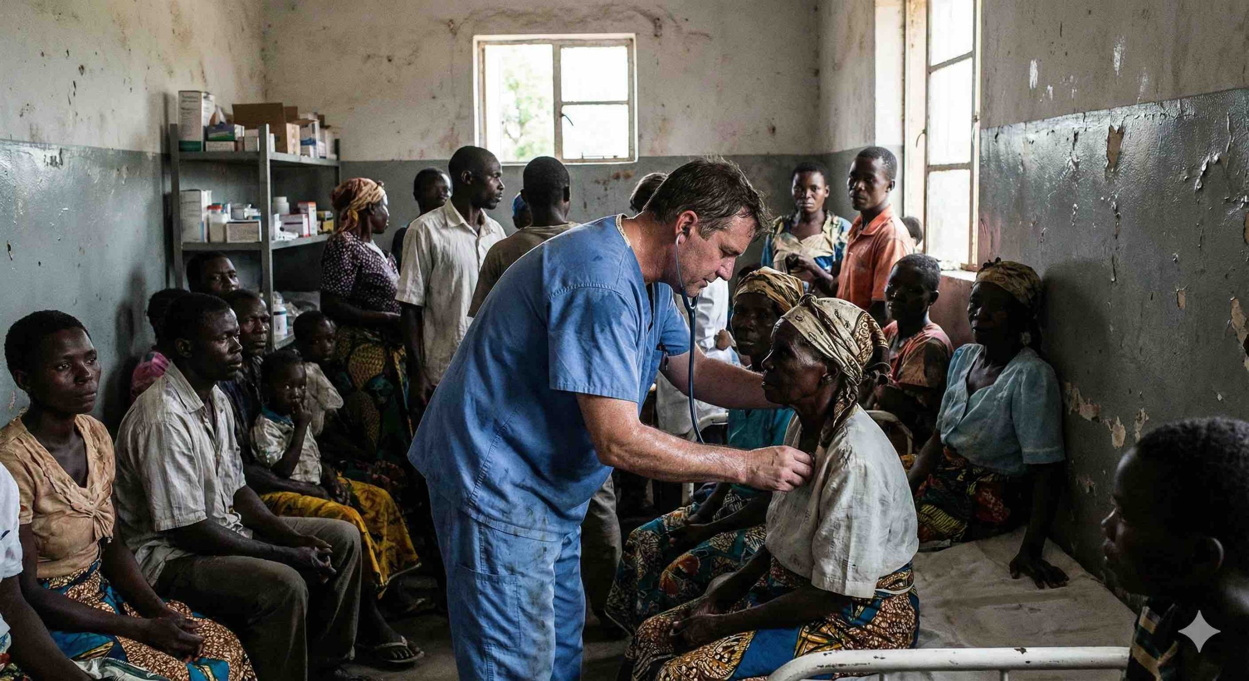 medico en dispensario gente pocos recursos